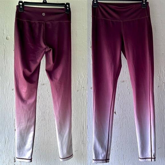Athleta Chaturanga Ombré 7/8 Leggings size XS Currant Reversible Ankle - Picture 3 of 9